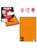 Etichetta adesiva C/509 arancio fluo 100fg A4 210x148,5mm (2et/fg) Markin X210C509F-AR