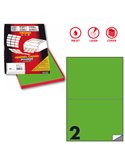 Etichetta adesiva C/509 verde fluo 100fg A4 210x148,5mm (2et/fg) Markin X210C509F-VE