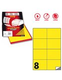 Etichetta adesiva C/512 giallo fluo 100fg A4 105x74,25mm (8et/fg) Markin X210C512F-GI