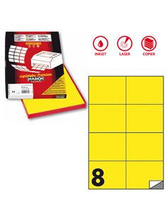 Etichetta adesiva C/512 giallo fluo 100fg A4 105x74,25mm (8et/fg) Markin X210C512F-GI MARKIN ETICHETTE CARTA COPY-LASER-INKJET