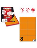 Etichetta adesiva C/512 arancio fluo 100fg A4 105x74,25mm (8et/fg) Markin X210C512F-AR