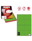 Etichetta adesiva C/512 verde fluo 100fg A4 105x74,25mm (8et/fg) Markin X210C512F-VE