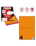 Etichetta adesiva C/519 arancio fluo 100fg A4 105x148,5mm (4et/fg) Markin X210C519F-AR