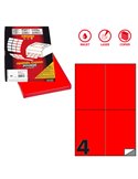 Etichetta adesiva C/519 rosso fluo 100fg A4 105x148,5mm (4et/fg) Markin X210C519F-RO