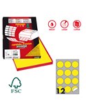 Etichetta adesiva R/310 giallo fluo 100fg A4 tonda Ø60mm (12et/fg) Markin X210R310F-GI