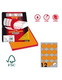 Etichetta adesiva R/310 arancio fluo 100fg A4 tonda Ø60mm (12et/fg) Markin X210R310F-AR