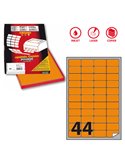 Etichetta adesiva A/406 arancio fluo 100fg A4 47,5x25,5mm (44et/fg) Markin X210A406F-AR