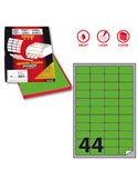 Etichetta adesiva A/406 verde fluo 100fg A4 47,5x25,5mm (44et/fg) Markin X210A406F-VE