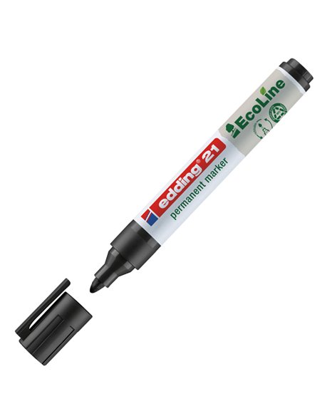MARCATORE PERMANENTE 21 ECOLINE P.CONICA NERO EDDING 4-21001 EDDING SPECIALI (CD-VETRO-TESSUTI-ECC.)
