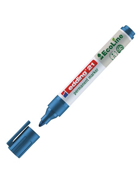 MARCATORE PERMANENTE 21 ECOLINE P.CONICA BLU EDDING 4-21003 EDDING SPECIALI (CD-VETRO-TESSUTI-ECC.)
