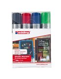 Busta 4 marcatori EDDING 4090 punta scalpello gesso liquido col.assortiti 4-4090-4999