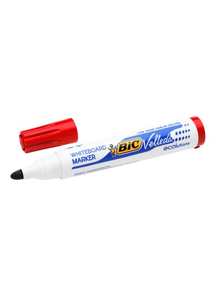 MARCATORE P.TONDA 1.5MM ROSSO Whiteboard VELLEDA® 1701 Recycled BIC® 904939 BIC PER LAVAGNE CANCELLABILI