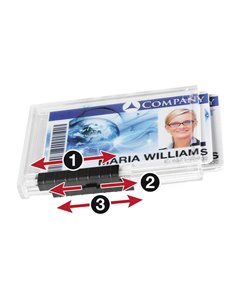 10 PORTABADGE PUSHBOX TRIO per 3 TESSERE 54X87mm Durable 8920-19 DURABLE PORTABADGE E ACCESSORI 2