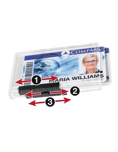 10 PORTABADGE PUSHBOX TRIO per 3 TESSERE 54X87mm Durable 8920-19 DURABLE PORTABADGE E ACCESSORI