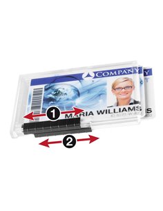 10 PORTABADGE PUSHBOX DUO per 2 TESSERE 54X87mm Durable 8921-19 DURABLE PORTABADGE E ACCESSORI 2