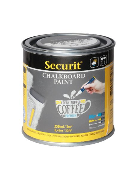 PITTURA LAVAGNA GRIGIO 250ml (3mq) Securit PNT-GY-SM SECURIT LAVAGNE NERE