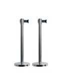 Set 2 COLONNINE SEGNAPERCORSO con nastro NERO 210cm Budget Retractable Securit RS-RT-LW-CH