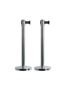 Set 2 COLONNINE SEGNAPERCORSO con nastro NERO 210cm Budget Retractable Securit RS-RT-LW-CH SECURIT COLONNINE SEGNAPERCORSO E ...