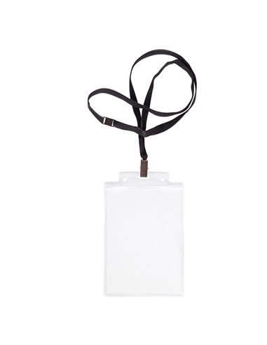 10 PORTANOME PASS 6S-P 10x15cm (A6) NEUTRO con CORDONCINO NERO 31841600 SEI ROTA PORTABADGE E ACCESSORI