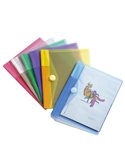 SET 6 BUSTE PP CON VELCRO 25x13,5CM COLORI ASSORTITI B510269