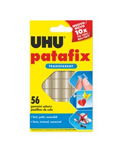 BLISTER 56 SUPPORTI TRASPARENTI GOMMA ADESIVA UHU PATAFIX INVISIBLE 34992