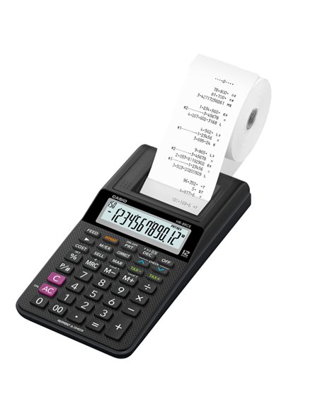 CALCOLATRICE SCRIVENTE 12 CIFRE HR-8RCE NERO CASIO HR-8RCE-BK-W-EC CASIO DA TAVOLO SCRIVENTI