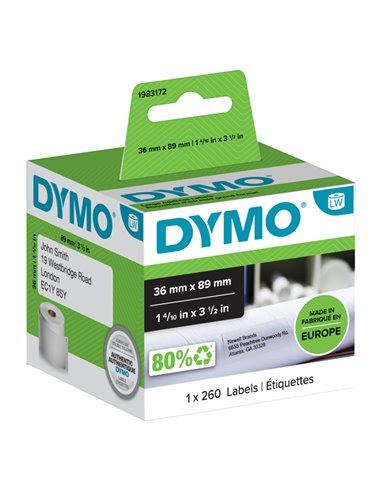 ETICHETTE DIM.36X89MM 260X1 RT INDIRIZZI ESTESI 1983172 1983172 DYMO ETICHETTE-NASTRI-TAMPONI PER ETICHETTATRICI E PREZZATRICI