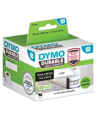 ETICHETTE DURABLE INDUSTRIAL DIM. 19X64MM 450X2 RT MULTIUSO 2112284 DYMO ETICHETTE-NASTRI-TAMPONI PER ETICHETTATRICI E PREZZA...