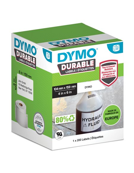 ETICHETTE DURABLE INDUSTRIAL DIM. 104X158MM 200X1 RT MULTIUSO 2112287 DYMO ETICHETTE-NASTRI-TAMPONI PER ETICHETTATRICI E PREZ...