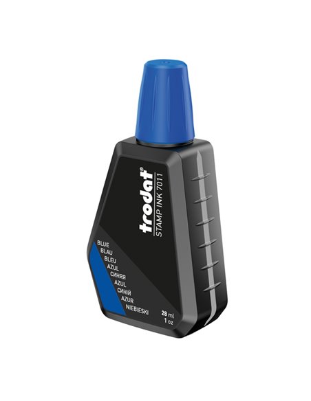 INCHIOSTRO BLU 28ml per TIMBRO IN GOMMA 7011 TRODAT 55883. TRODAT INCHIOSTRO PER TIMBRI-TAMPONI