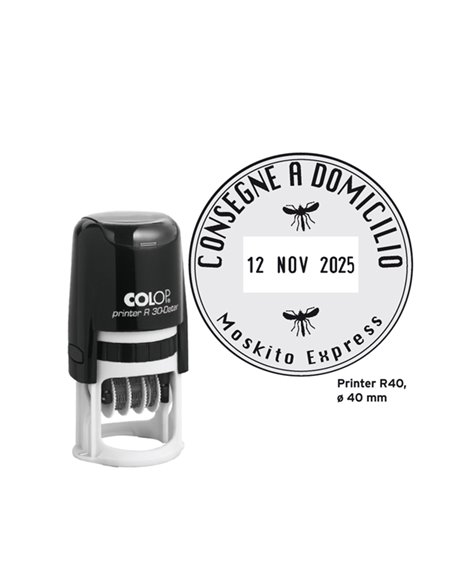Timbro DATARIO R40 diametro 40mm 6righe autoinchiostrante personalizzabile COLOP PR.R40.DAT COLOP TIMBRI AUTOINCHIOSTRANTI