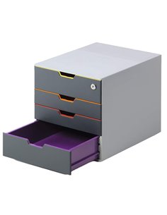 CASSETTIERA A 4 CASSETTI VARICOLOR SAFE DURABLE 7606-27 DURABLE CASSETTIERE DA SCRIVANIA 2