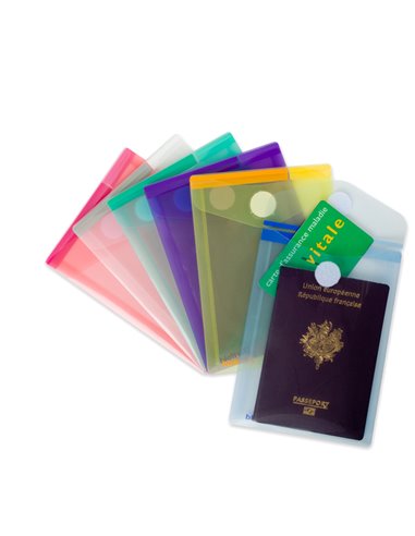 SET 6 BUSTE PP CON VELCRO F.TO VERTICALI 11.4X15.8CM COLORI ASSORTITI B510249 Djois BUSTE PER USI DIVERSI E DEDICATI