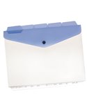 5 BUSTE PP CON BOTTONE E FORATURA UNIVERSALE F.TO A4 CON SEPARATORI D064003