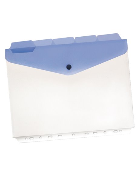 5 BUSTE PP CON BOTTONE E FORATURA UNIVERSALE F.TO A4 CON SEPARATORI D064003 BEAUTONE BUSTE PER USI DIVERSI E DEDICATI