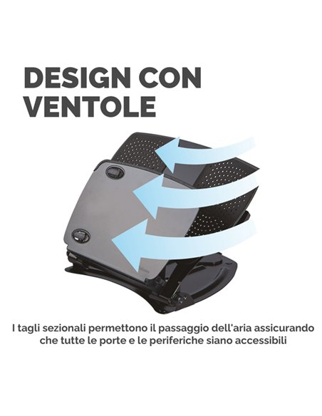 SUPPORTO NOTEBOOK Professional Series CON HUB USB E LEGGIO - Fellowes 8024602
