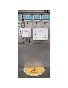 ADESIVO SEGNALATORE da TERRA "Rischio Elettrico" 70x35cm Take Care Cep 7010-15 2