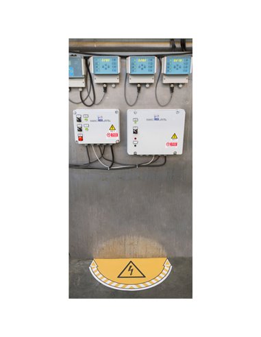 ADESIVO SEGNALATORE da TERRA "Rischio Elettrico" 70x35cm Take Care Cep 7010-15