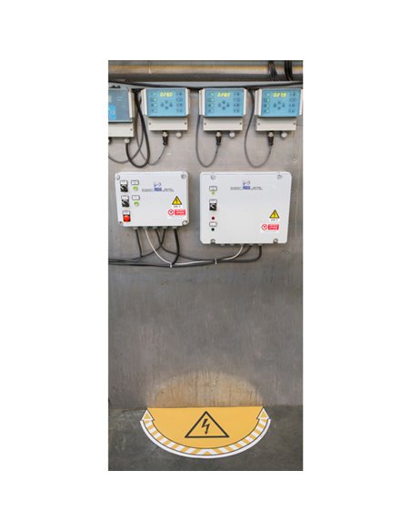 ADESIVO SEGNALATORE da TERRA "Rischio Elettrico" 70x35cm Take Care Cep 7010-15