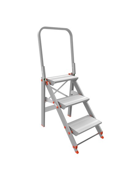 SCALETTA ALLUMINIO 3 GRADINI con PARAPETTO Class piU' 20523 MARCHETTI SCALE E TRABATTELLI