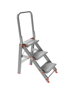SCALETTA ALLUMINIO 3 GRADINI con PARAPETTO Class piU' 20523 MARCHETTI SCALE E TRABATTELLI 2