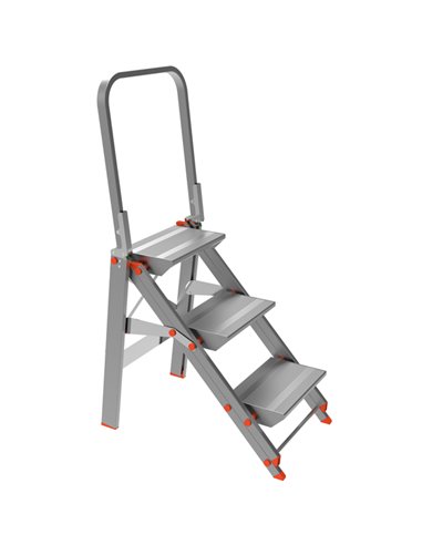SCALETTA ALLUMINIO 3 GRADINI con PARAPETTO Class piU' 20523 MARCHETTI SCALE E TRABATTELLI