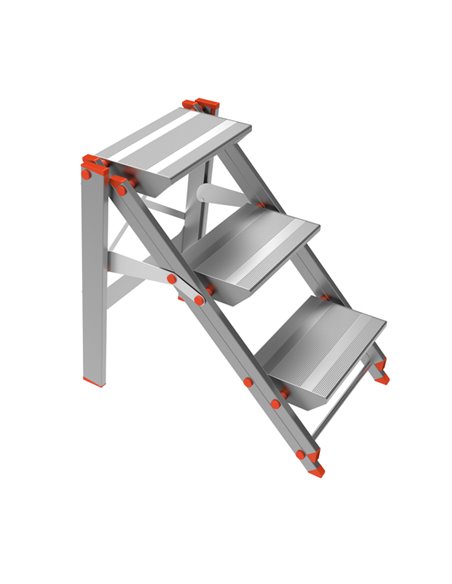 SCALETTA ALLUMINIO 3 GRADINI con PARAPETTO Class piU' 20523 MARCHETTI SCALE E TRABATTELLI