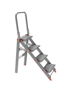 SCALETTA ALLUMINIO 4 GRADINI con PARAPETTO Class piU' 20524 MARCHETTI SCALE