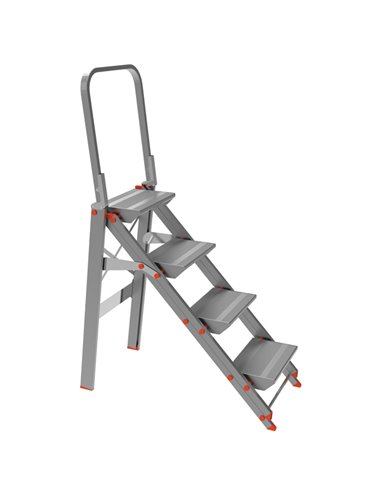 SCALETTA ALLUMINIO 4 GRADINI con PARAPETTO Class piU' 20524 MARCHETTI SCALE