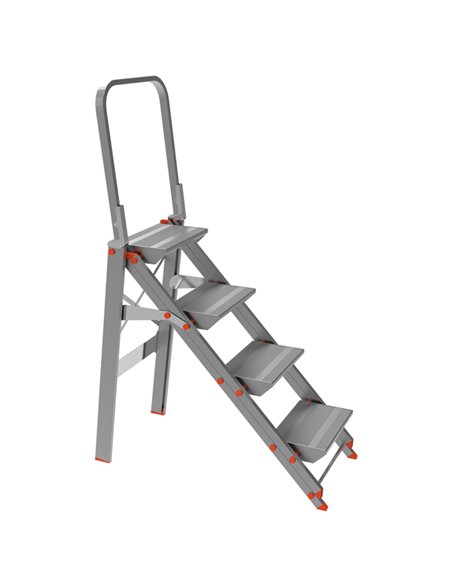 SCALETTA ALLUMINIO 4 GRADINI con PARAPETTO Class piU' 20524 MARCHETTI SCALE