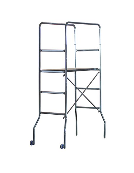 TRABATTELLO in ACCIAIO ZINC. 130x60cm - H188cm Trio 20072
