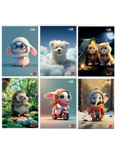 Maxiquaderno A4 40FG+2 80gr 5mm c/marigne Cute BM 0110390 BM QUADERNI PM