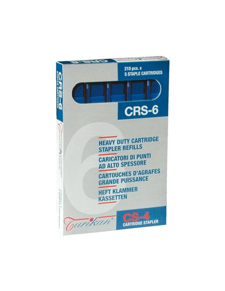 5 caricatori da 210 punti CRS-6 mm blu (fino a 25 fogli) Turikan 0021 ITERNET PUNTI CUCITRICI