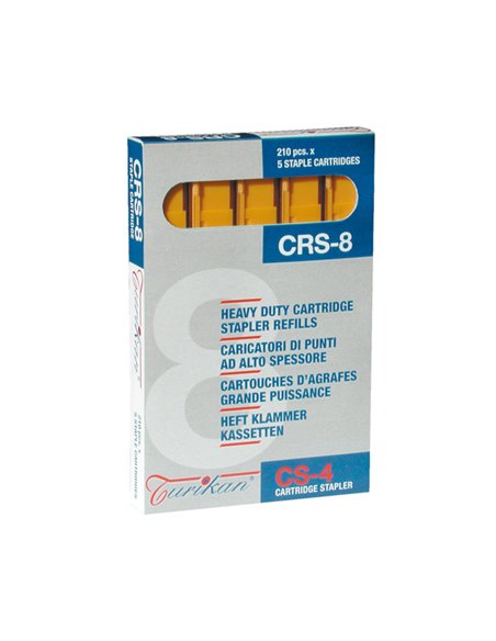 5 caricatori da 210 punti CRS-8 mm giallo (fino a 40 fogli) Turikan 0022 ITERNET PUNTI CUCITRICI